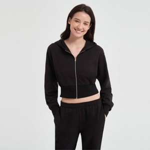 Women's Banded Waist Hooded Zip-Up Sweatshirt - Wild Fable™ : Target