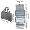 Unique Bargains Travel Toiletry Bag Makeup Bag Organizer Toiletry Organizer Travel Cosmetic Bag Waterproof Polyester Gray 1pc - 4 of 4