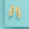 Ross-Simons 0.25 ct. t.w. Diamond Hoop Earrings With Beaded Edge in 18kt Gold Over Sterling - 3 of 4