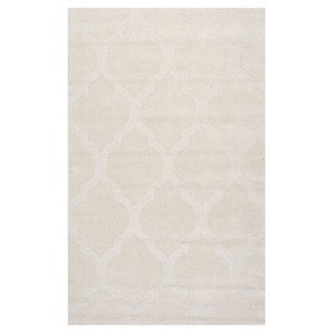 Off White Abstract Tufted Area Rug - (5