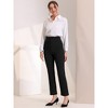 Allegra K Women's Business High Waist Elastic Waist Back Button Decor Straight Leg Pants - 3 of 4