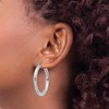 Black Bow Jewelry 4mm, Polished/Diamond Cut, LG Sterling Silver Hoops, 35mm (1 3/8 Inch) - 3 of 4