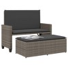 Garden Bench Grey PE rattan 2-seater ConvertiblevidaXL - 4 of 4