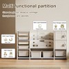 Whisen Kids Toy Storage Organizer, 8 Storage Cabinet Toy Bins, 4-Tier Book Storage and 2 Cabinet Storage - Gray & Ivory - 4 of 4