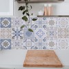 Unique Bargains PVC Tile Stickers 3.94"x3.94" Blue Khaki 24 Pcs - 4 of 4