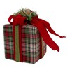 Northlight 9" Red and Green Plaid Christmas Present Decoration with Bow - 2 of 4