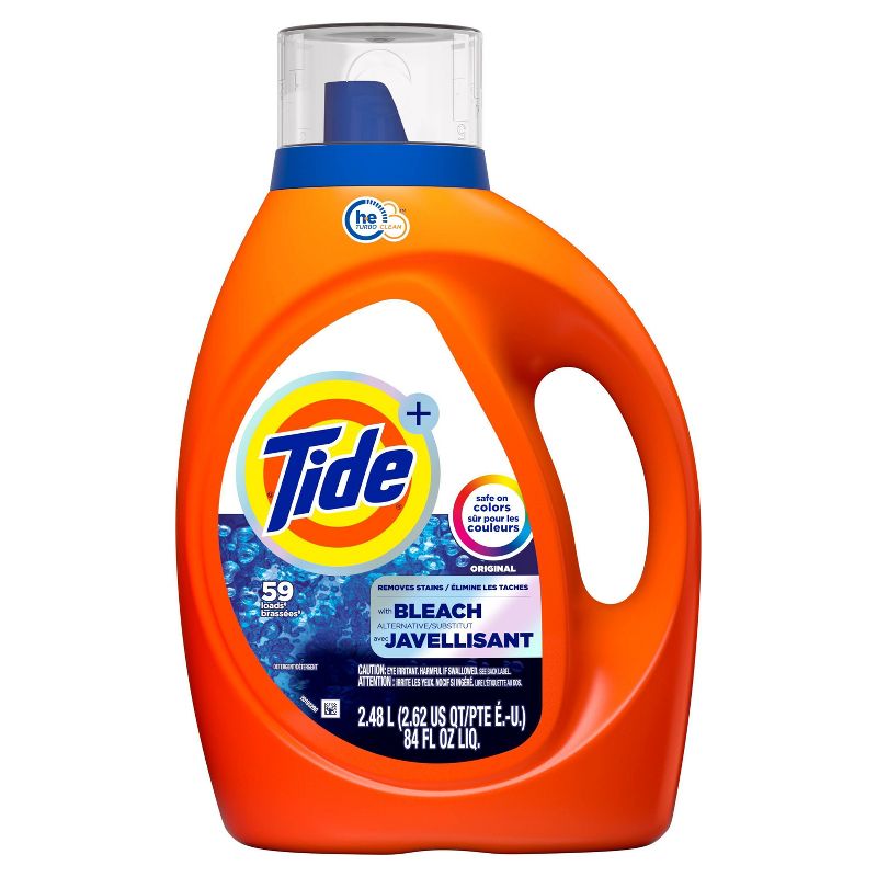 Tide with Bleach Alternative Original Scent HE Compatible Liquid Laundry Detergent - 84 fl oz, 3 of 12