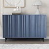 2-Door Wave Pattern Sideboard with 2 Drawers, Storage Cabinet with Adjustable Shelves 4M - ModernLuxe - 2 of 4