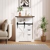 GustoWave Kitchen Storage Cabinet, Farmhouse Barn Door Side Cabinet with Adjustable Shelves and Drawers - 2 of 4