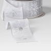 15' Christmas Festive Frost Premium Ribbon Sheer Snowflakes - Wondershop™ - 3 of 3