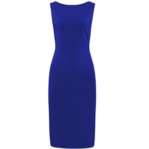 Hobemty Women's Sleeveless Boat Neck Casual Office Sheath Dress - 1 of 4