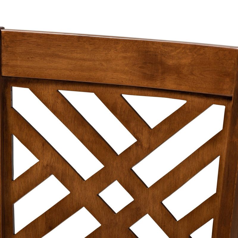 Set of 4 Caron Fabric Upholstered Wood Dining Chair Set Gray/Walnut - Baxton Studio: Elegant Comfort, Foam Padded, Cut-Out Back, 3 of 8