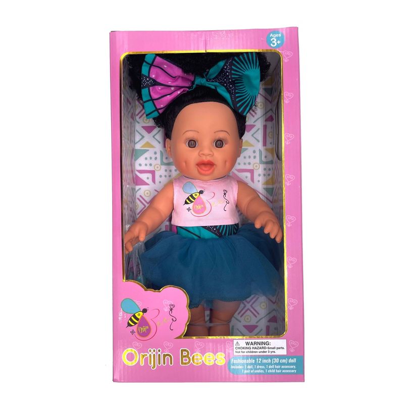 Orijin Bees Natural Puffy 12&#34; Baby Bee Doll - Black Hair with Brown Eyes, 5 of 8