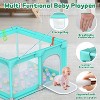 Skirfy Baby Playpen, 50 x 50 in, Non-Slip Base, Soft Mesh Sides, 2 Pull-up Rings, Carry Bag, Green - 2 of 4