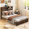 Tangkula Twin/Full/Queen/King Size Bed Frame w/ Storage Headboard, Metal Platform Bed Base with Charging Station & Under Bed Storage - 2 of 4