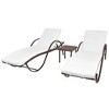 vidaXL Sun Lounger Set of 5 Brown Powder-coated steel, PE rattan Large - 2 of 4