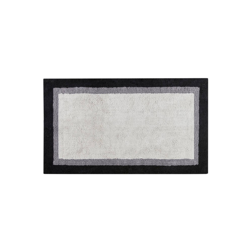 Photos - Bath Mat 27"x45" Salem Border Bath Rug Black