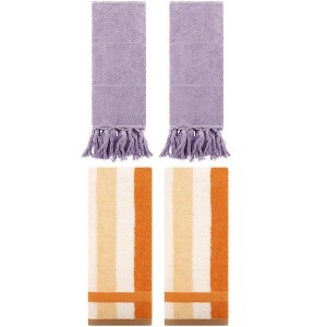 REGALWOVEN 4 Pcs Cotton Bathroom Hand Towels for Home Decoration - 1 of 4