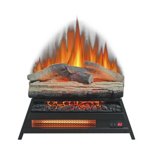 SEVOBAL Fireplace Insert Heater Mantel 3D Flame Quartz Fireplace Stove Bottom Air Outlet Fire Place Panoramic 4-Side View, Black, 24.41"*10.04"*16.54" - 1 of 4