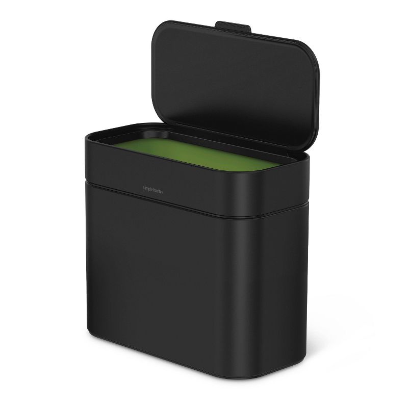 simplehuman 4L Compost Caddy Bin with Magnetic Docking Black Steel, 3 of 7