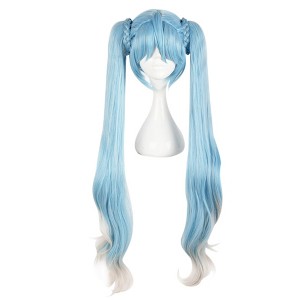 Unique Bargains Women's Curly Wigs 33" Blue with Wig Cap Long Hair - 1 of 4