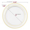 Smarty Had A Party 10.25" Clear w/ Gold Edge Rim Plastic Dinner Plates - 120 pcs - 4 of 4