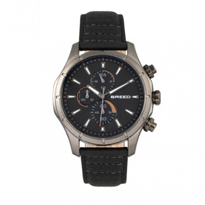 Breed Lacroix Chronograph Leather-Band Watch - Gunmetal/Black - 1 of 3