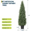 2 Pack Artificial Cedar Topiary Trees Outdoor - 5 FT UV Resistant Fake Potted Plants for Porch, Patio, Wedding Decor - 4 of 4