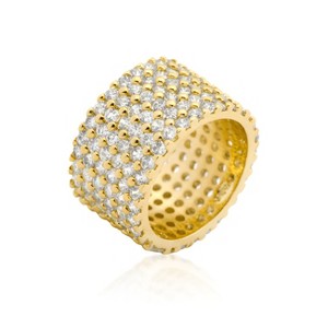 Slickblue Stylish Women’s Wide Pave Cubic Zirconia Ring Contemporary Jewelry 22.5 ct., Multiple Size & Color Options - 1 of 4