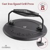 Cuisinel Grill Press - Cast Iron Burger Press for Bacon, Steak and Smashed Hamburgers - 7.5" Round Pre-Seasoned 4-lb Weight. - 4 of 4