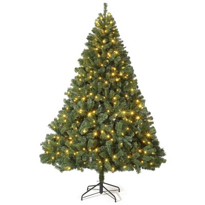 Artificial Christmas Tree - 1450 Realistic Pine Tips w/Metal Stand for Living Room/Office - Green