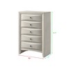 31.57" Wood Curved Drawer Fronts 5-Drawer Chest dressers with Neutral White Finish and Center Glide - 2 of 4