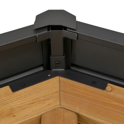 Outsunny 11x13 Hardtop Gazebo with Wooden Frame and Metal Roof