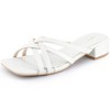 BLISSFUL STEP Women's Cross Strap Chunky Heel Square Toe Heeled Sandals - 3 of 4