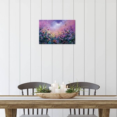 12" x 18" Purple and Pink Floral Canvas Art
