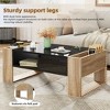 41.3" x 23.6" High Glossy Practical Two Tone Coffee Table, with 2 Drawers, Hidden Compartments & Open Storage Shelf, for Living Room - 4 of 4