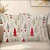 Lomsoe 2pcs Christmas Tree Decorative Pillow Covers - Red, Grey & White Holiday Cushion Cases with Zipper Closure, Sofa, Living Room, Bedroom Decor - 4 of 4