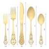 REGALWOVEN Stainless Steel Floral Modern Flatware Cutlery Set Silverware Set 20 Piece - 2 of 4