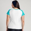 Calypsa Women's Plus Size Loose Fit Short Sleeve UPF 50+ Adele Swim Top - 2 of 4