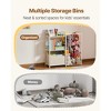 VEVOR Kids Bookshelf and Stuffed Animal Storage, Toy Storage Organizer, 2-Tier Book Shelf with Fabric Toy Chest, Toy Storage for Kids Room,White - 3 of 4