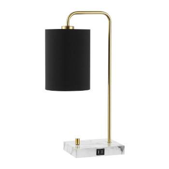 Nevana 20" Table Lamp W/ Usb - Brass Gold/White - Safavieh.