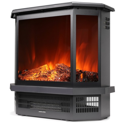 Xtremepowerus 3d 1500w Vintage Electric Standing Fireplace Stove Heater  Dancing Firebox : Target