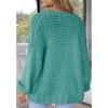 Women's Sweater Knit Cardigan with Pockets - Open Front Cable Knit Chunky Thick Sweater for Comfy Winter Knitwear,Lake Green - M - 4 of 4