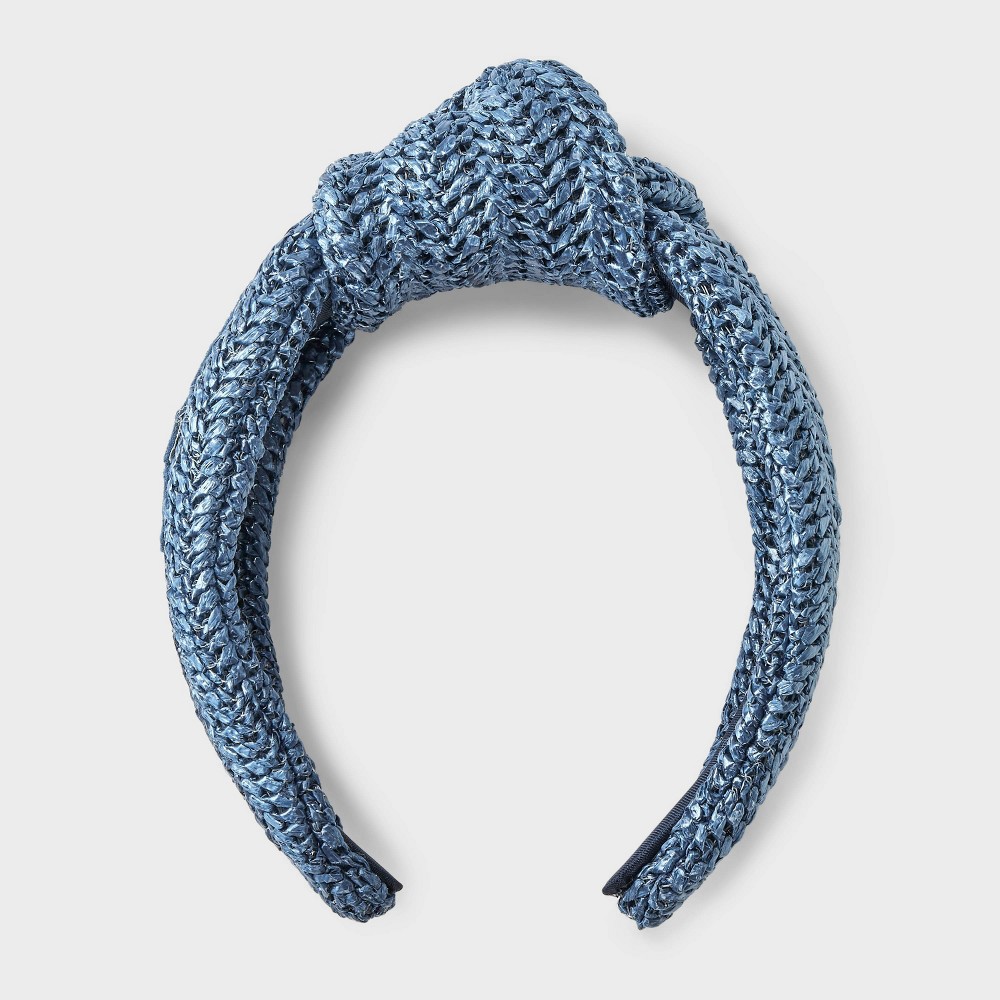 Ciao Raffia Top Knot Headband - Universal Thread™ Teal Blue