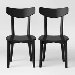 2pk Astrid Mid-Century Dining Chairs Black - Project 62™