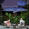Double-sided Patio Umbrella, 9.7' Outdoor Umbrella with Tilt and Crank, LED Solar Light and 12 Ribs - 3 of 4