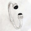 Ross-Simons Italian Black Onyx and 1.30 ct. t.w. CZ Twisted Cuff Bracelet in Sterling Silver - 3 of 4