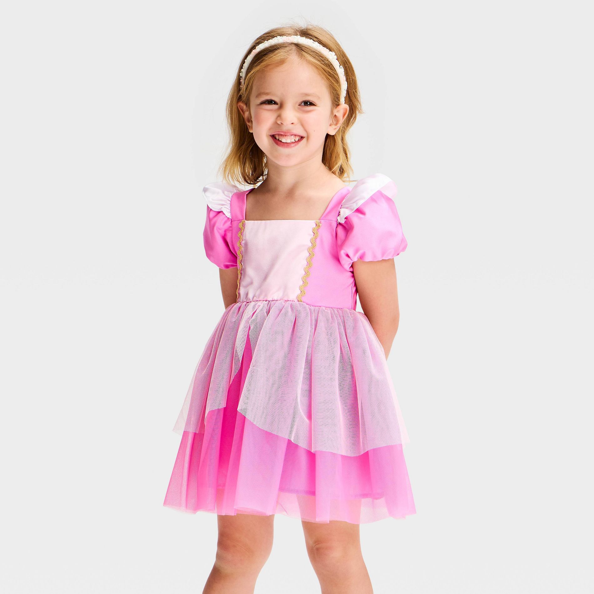 Toddler Girls' Disney Princess Sleeping Beauty Aurora Ballerina Cosplay Dress - Pink