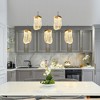 LNC Aeyilana 5-Lights 27.5" Lxury and Glam Linear Integrated LED Crysal Kitchen Island  Lights, Gold - 4 of 4
