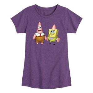 Girls' - SpongeBob SquarePants - Switch Fitted Short Sleeve Graphic T-Shirt - 1 of 4